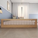 Ver imagem 4 de Cama Infantil Montessoriana Casal com Grades em Pinus Lume Marrom/Carvalho Mel
