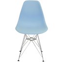 Ver imagem 2 de Cadeira Charles Eames Eiffel Base Metal Cromado Azul Clara