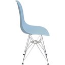 Ver imagem 3 de Cadeira Charles Eames Eiffel Base Metal Cromado Azul Clara