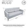 Sofá | Hugo Base de Madeira & Tecido Acquablock | 160cm | Acquamarine - 5