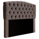Ver imagem 1 de Cabeceira Casal 140 Cm Leticia Veludo Cinza Id Milani Store