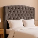 Ver imagem 2 de Cabeceira Casal 140 Cm Leticia Veludo Cinza Id Milani Store