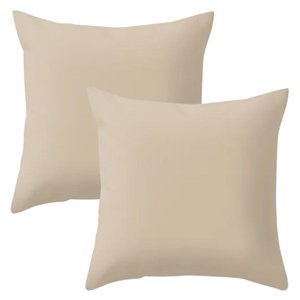 Kit 2 Capa de Almofada 40 X 40 Malha Lisa com Zíper:bege Avelã