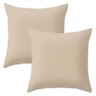 Kit 2 Capa de Almofada 40 X 40 Malha Lisa com Zíper:bege Avelã - 1