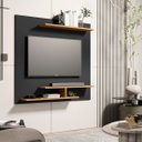 Ver imagem 1 de Painel para Tv até 32 Polegadas com Prateleiras Olavo Preto / Nature - Comprar Moveis em Casa