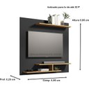 Ver imagem 2 de Painel para Tv até 32 Polegadas com Prateleiras Olavo Preto / Nature - Comprar Moveis em Casa