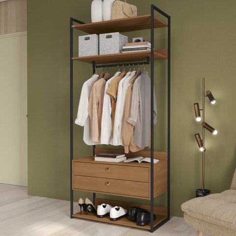 Armário com 2 Gavetas 89cm Estilo Industrial Li047 Kappesberg Industrial