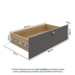 Módulo 70x120 2 Portas 3 Gavetas Frame Cabecasa madeiramadeira - 5