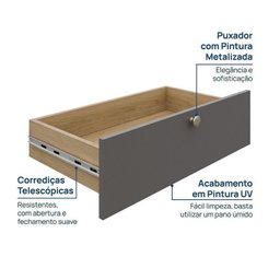 Módulo 70x120 2 Portas 3 Gavetas Frame Cabecasa madeiramadeira - 8