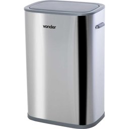 Lixeira 55 Litros Automática Retangular com Sensor de Abertura Inox Cinza Vonder - 1