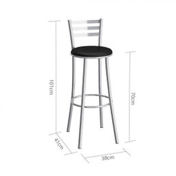 Banqueta com Encosto Miami 101cm  - 3