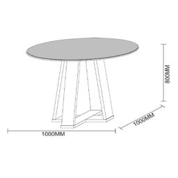 Mesa de Jantar New Ceval Isabela 100x100cm - 2