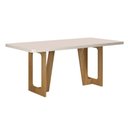 Ver imagem 1 de Mesa de Jantar 180cmx90cm Tampo de 25mm Luna Valdemoveis Cinamomo/off White