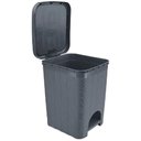 Ver imagem 3 de Lixeira Vime com Pedal 12L Plastico Tampa Removivel Balde Interno Cinza Chumbo