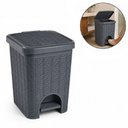 Ver imagem 2 de Lixeira Vime com Pedal 12L Plastico Tampa Removivel Balde Interno Cinza Chumbo
