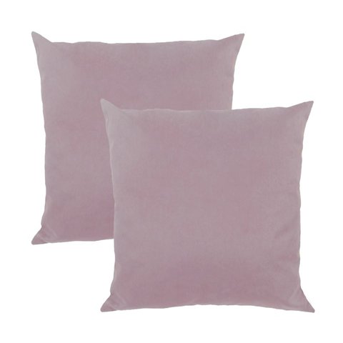 Kit 2 Capas para Almofada em Veludo Liso Quadrada 60x60 Cor:rosa Quartzo