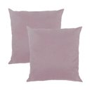 Ver imagem 1 de Kit 2 Capas para Almofada em Veludo Liso Quadrada 60x60 Cor:rosa Quartzo