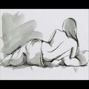 Ver imagem 1 de Draped Nude Ii Canaleta 60x48cm Preta