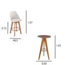 Ver imagem 2 de Bistrô Maya com 4 Banquetas Assento Linho Bege