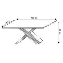Mesa de Jantar New Ceval Madrid 160x90cm - 2
