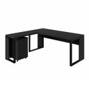 Ver imagem 2 de Mesa de Escritório em L 170 cm X 160 cm 40mm Pés Metal com Gaveteiro F5 Office Cor:Preto