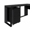 Ver imagem 5 de Mesa de Escritório em L 170 cm X 160 cm 40mm Pés Metal com Gaveteiro F5 Office Cor:Preto
