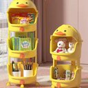 Ver imagem 3 de Estante Infantil com Rodas e Gavetas Organizador Tipo Bau Porta Brinquedos Caixa Porta Treco Carrinh