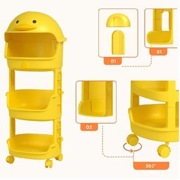 Estante Infantil com Rodas e Gavetas Organizador Tipo Bau Porta Brinquedos Caixa Porta Treco Carrinh - 4