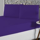 Ver imagem 2 de Jogo de Lençol Casal Padrão Malha 100% Algodão 3 Peças Dona Zeze Nobre Roxo