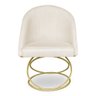 Cadeira Poltrona de Jantar Bela Suede Base Metálica Luxo Dourado - Pallazio - 3