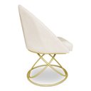 Ver imagem 4 de Cadeira Poltrona de Jantar Bela Suede Base Metálica Luxo Dourado - Pallazio