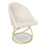 Cadeira Poltrona de Jantar Bela Suede Base Metálica Luxo Dourado - Pallazio - 1