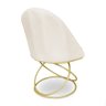 Cadeira Poltrona de Jantar Bela Suede Base Metálica Luxo Dourado - Pallazio - 5