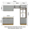 Ver imagem 3 de Cozinha Completa Armário e Balcão Cinza Lux Madesa