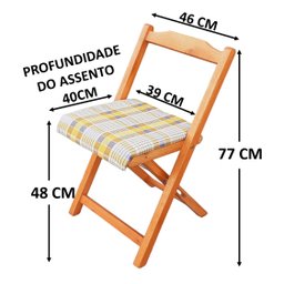 Conjunto Prático Mesa e 4 Cadeiras Dobrável Mel, Estofado Bar-cozinha-lazer-varanda ( Quadrado Oval - 4