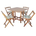 Ver imagem 6 de Conjunto Prático Mesa e 4 Cadeiras Dobrável Mel, Estofado Bar-cozinha-lazer-varanda ( Quadrado Oval