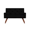 Ver imagem 2 de Kit Namoradeira + 1 Poltronas Decorativas Nina Capitonê Suede Preto - Dominic Decor