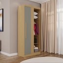 Ver imagem 1 de Guarda-Roupa Modulado Canto 1 Porta Fortaleza Cinza/Jequitibá/Granizo