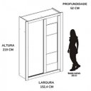 Ver imagem 4 de Guarda-Roupa Solteiro com Espelho 2 Portas de Correr Elus Carraro Flex Color