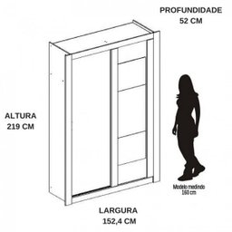 Guarda-Roupa Solteiro com Espelho 2 Portas de Correr Elus Carraro Flex Color - 4 Guarda-Roupa Solteiro com Espelho 2 Portas de Correr Elus Carraro Flex Color - 4