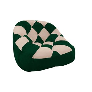 Poltrona Paloma Escritório Sala Pé Plástico Suede Verde e Suede Bege - Dominic Decor