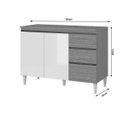 Ver imagem 2 de Balcão com Tampo Clara 2 Gavetas 3 Portas Aramóveis