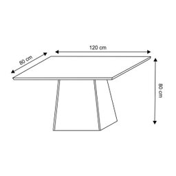 Mesa de Jantar New Ceval Barbara 120x80cm - 2