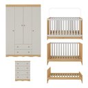 Ver mais imagens de Quarto de Bebê Completo Berço Americano 3x1 Colchão Realeza Multimóveis Mp4603 Madeirado/off