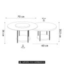 Ver imagem 4 de Mesa de Centro para Sala Pés Metálicos Kit 2 Mindy H01 Cinamomo - Mpozenato