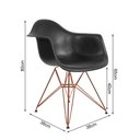 Ver imagem 3 de Mesa Jantar Industrial Canela 137X90Cm Com 4 Poltronas Pretas Base Cobre Cor: Canela