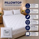 Ver imagem 2 de Pillow Top Casal Anti Stress Fios de Carbono Master Comfort Toque Pluma Fibra Antialergico Protetor 