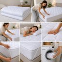 Ver imagem 4 de Pillow Top Casal Anti Stress Fios de Carbono Master Comfort Toque Pluma Fibra Antialergico Protetor 