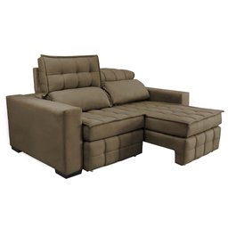 Sofá Retrátil e Reclinável 1,80M Molas Ensacadas e Costura Tripla Cama Inbox Nobre Suede Castor - 8