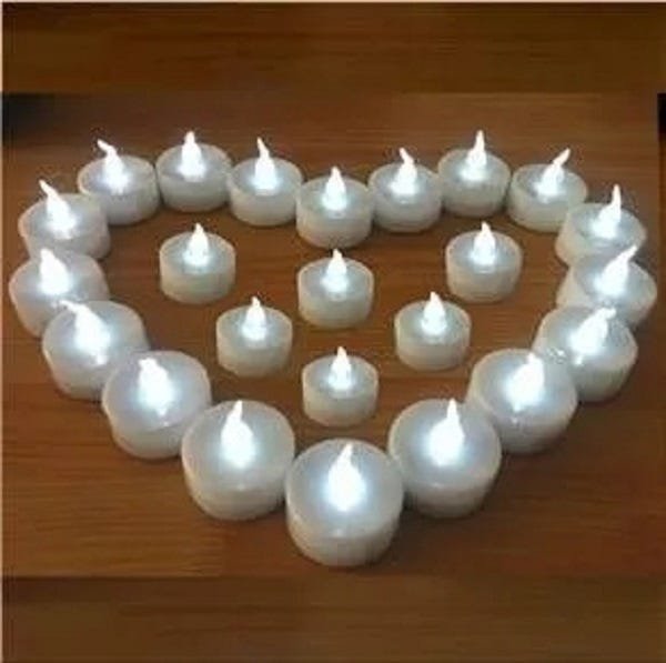 Kit 24 velas led luz branca decorativas festa casamento - 6